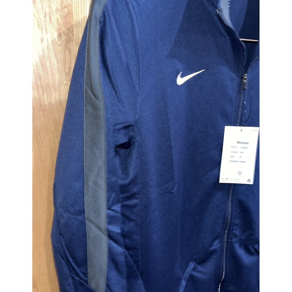 Nike Womens Jacket Adult Medium Blue Navy Epic Full Zip Long Sleeve Sporty NWT - Picture 4 of 5
